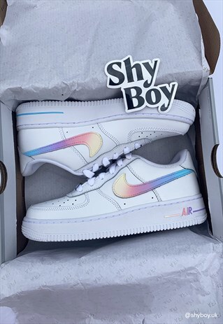 AIR FORCE 1 CUSTOM PASTEL GRADIENT RAINBOW AF1 JUNIOR
