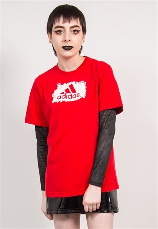 ADIDAS VINTAGE 90'S RED T-SHIRT