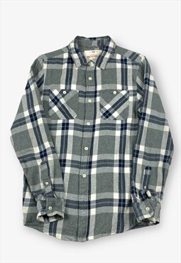 Vintage checked flannel shirt grey large BV16644