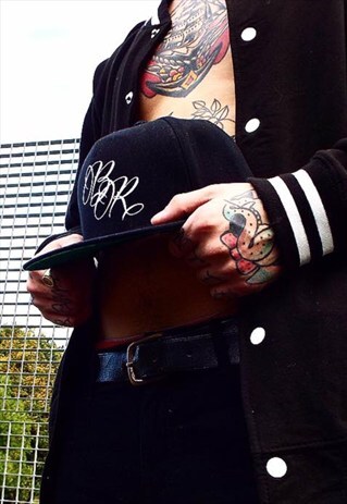 BORN RISKY APPAREL BLACK SNAPBACK CAP