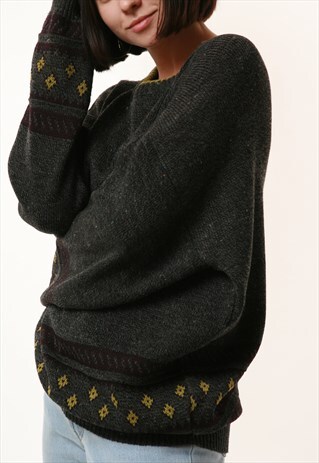 90S VINTAGE OLDSCHOOL BLUE SEVEN KNITWEAR SWEATER 15765