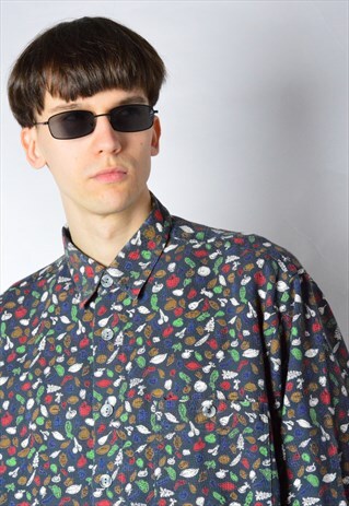 VINTAGE 90S VEGETABLES GRUNGE LONG SLEEVE SHIRT