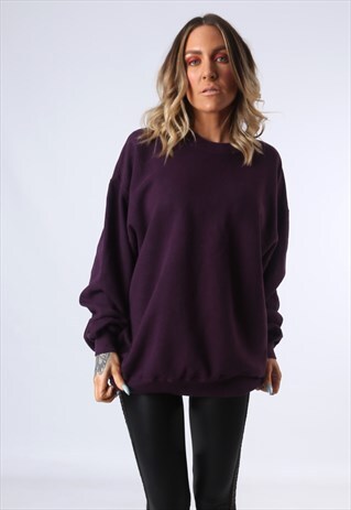 SWEATSHIRT JUMPER OVERSIZED PLAIN UK 18 - 20 (D1R)