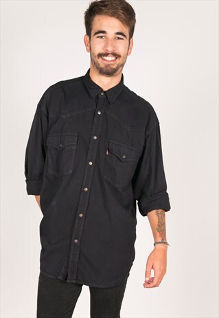 VINTAGE 80S LEVI'S WESTERN DENIM SHIRT / C800