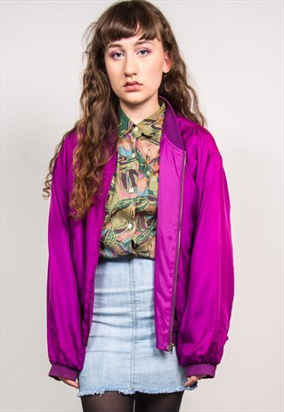 VINTAGE 90'S BRIGHT PINK BOMBER JACKET