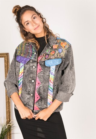 VINTAGE 80S EMBELLISHED LEE DENIM JACKET / R152