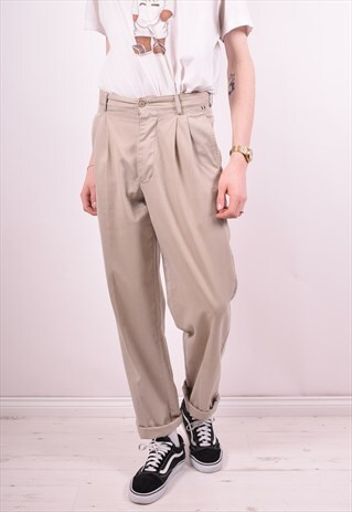 AVIREX MENS VINTAGE TROUSERS W31 L32 BEIGE 90S