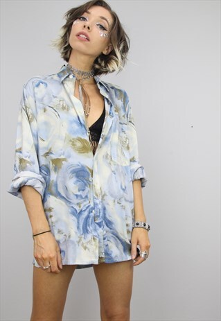 VINTAGE 80S/90S OVERSIZED PATTERNED SHIRT