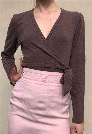 90S CHESTNUT BROWN WRAP BODY