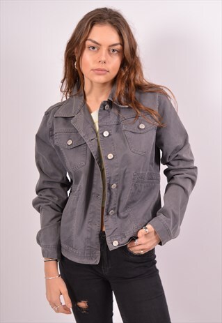 VINTAGE BENETTON DENIM JACKET GREY