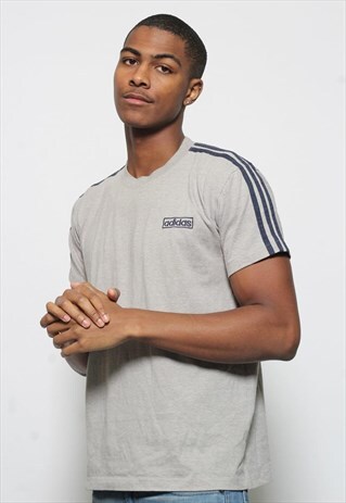 VINTAGE ADIDAS LOGO T-SHIRT GREY