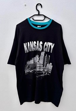 Vintage 90s Kansas city black tourist T-shirt XL 
