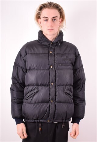 REPLAY MENS VINTAGE PADDED JACKET XL BLACK 90S