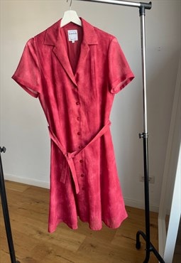 La Rochelle Red Pink Midi Dress