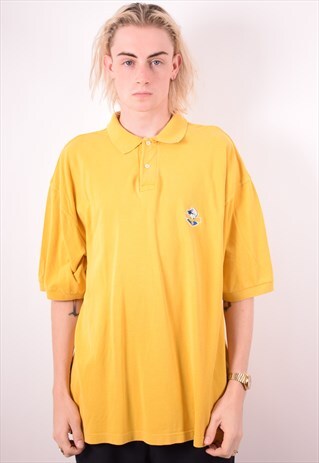 ICEBERG MENS VINTAGE POLO SHIRT XXL YELLOW 90S