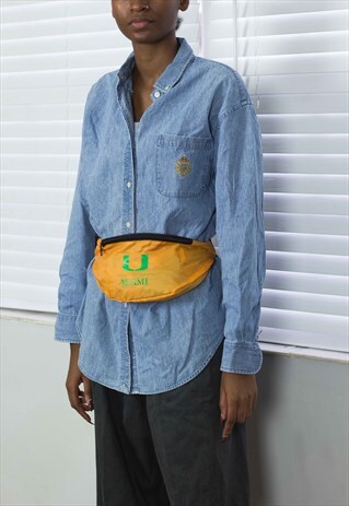 VINTAGE MIAMI UNIVERSITY BUM BAG LOGO 90S X 1.9