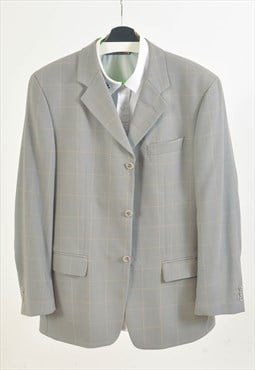 VINTAGE 90S checkered blazer jacket in grey