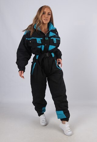 VINTAGE TRESPASS FULL SKI SUIT SNOW TALL UK 14 L (A3R)