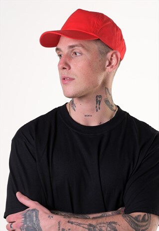 ESSENTIAL BLANK BASEBALL HAT CAP - RED