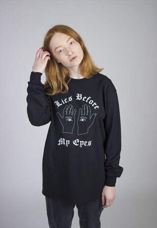 LIES BEFORE MY EYES LONG SLEEVE IN BLACK