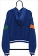 RETRO WILSON SPELLOUT CROPPED BLUE HOODIE WOMENS