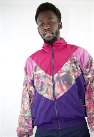 80'S VINTAGE MULTI PRINTS TRACK JACKET