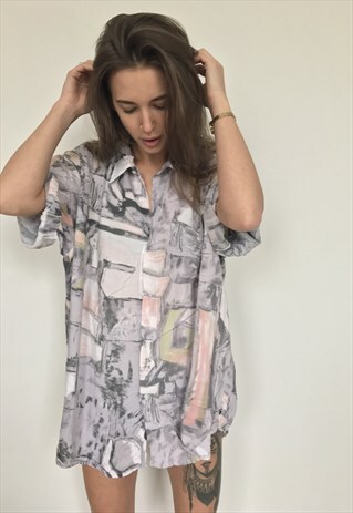 PATTERNED OVERSIZED RETRO VINTAGE UNISEX FESTIVAL SHIRT