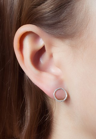 10MM CIRCLE STUD EARRINGS STERLING SILVER