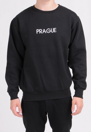 SALE - BLACK PRAGUE SWEATSHIRT - EMBROIDERED
