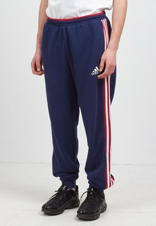 VINTAGE RETRO BLUE ADIDAS TRACK BOTTOMS JOGGERS