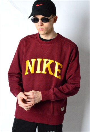 VINTAGE 90S BURGUNDY RED NIKE SPORTS SWEATSHIRT