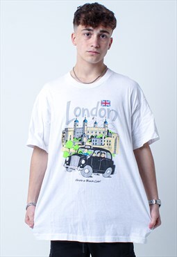 Vintage London Graphic T-Shirt in White XL