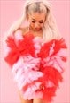 PINK AND RED TULLE RUFFLE JACKET