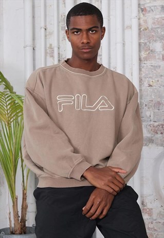 VINTAGE FILA LOGO SWEATSHIRT BROWN