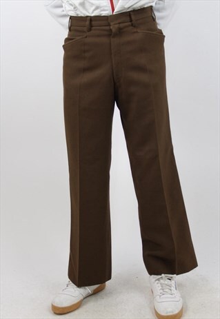 VINTAGE BROWN 70'S STYLE TROUSERS