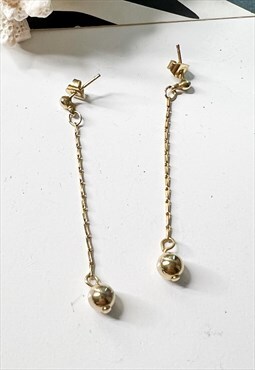 1980's Gold Chain Drop Earrings