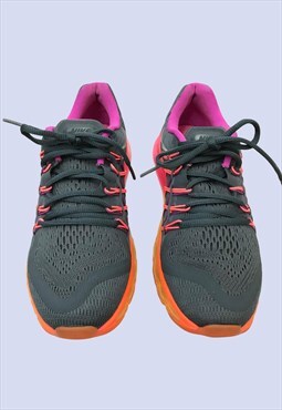 Grey Pink Trainers Women Lace Up Gym Training UK5