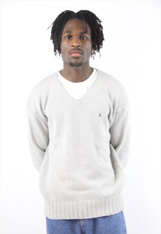 VINTAGE POLO RALPH LAUREN GREY JUMPER