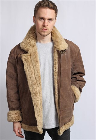 VINTAGE SUEDE SHERPA JACKET