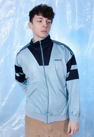 VINTAGE Y2K BABY BLUE ADIDAS TRACK JACKET