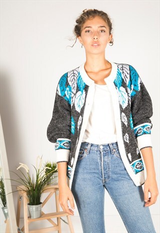 VINTAGE 80S CASUAL KNIT CARDIGAN / R00798