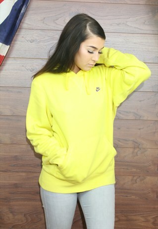 VINTAGE NIKE 90'S YELLOW HOODIE, MEDIUM (28)