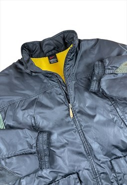 Nike Vintage 90s Black jacket with yellow fleece lining