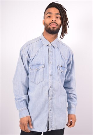 VINTAGE LEE DENIM SHIRT BLUE