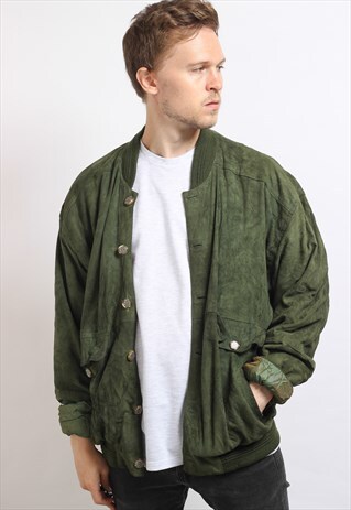 VINTAGE SUEDE OVERSIZED BOMBER JACKET