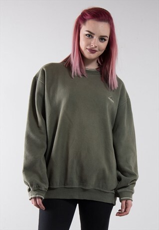 90'S KHAKI GREEN ADIDAS SWEATSHIRT