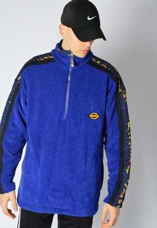 VINTAGE 90S BLUE ZIP UP FLEECE