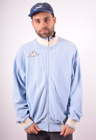 KAPPA MENS VINTAGE TRACKSUIT TOP JACKET XXL BLUE 90S