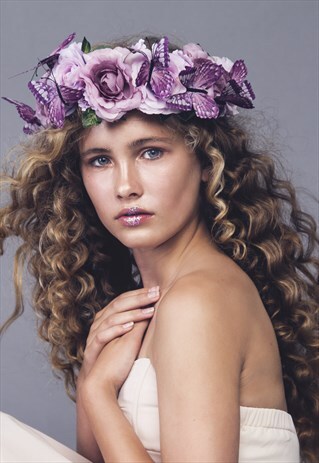 LARGE PASTEL BUTTERFLY FLOWER HEADPIECE
