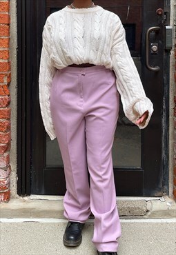 Vintage 80s Hi-Rise Lavender Easy Trousers (L/XL) 